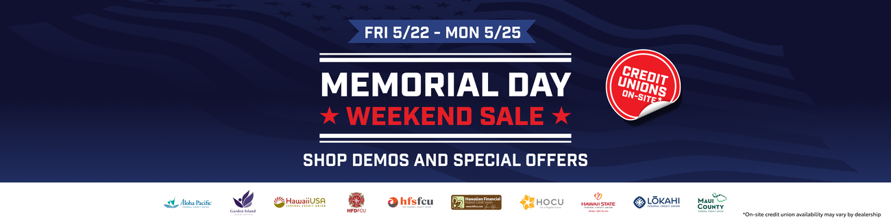 Servco Toyota's Memorial Day Sale is here! Shop demos and special offers today.
