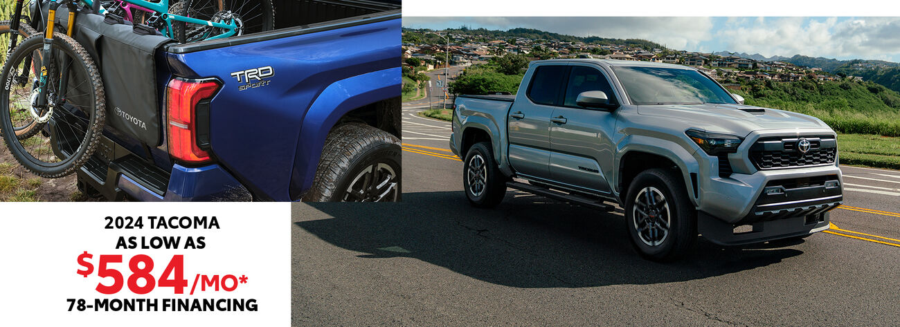 Get a new 2024 Tacoma for only $584/month with 78-month financing.