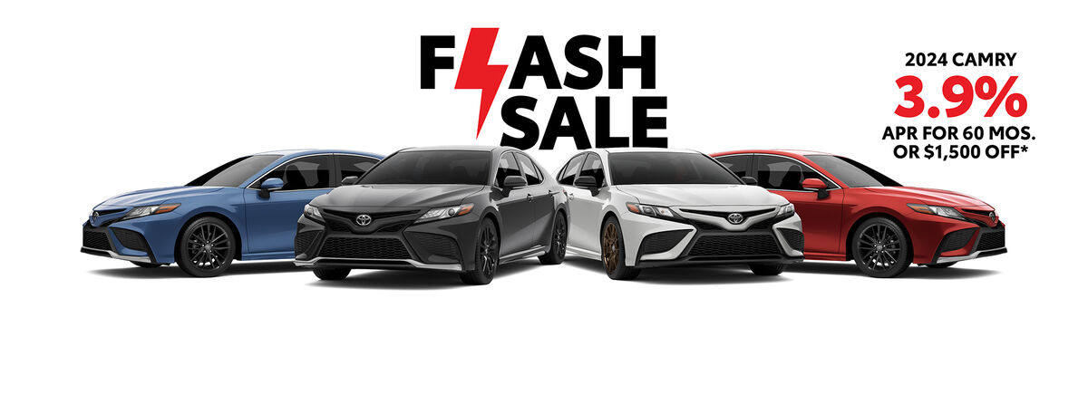 Flash Sale - 3.9% APR for 60 months or $1,500 off a 2024 Camry