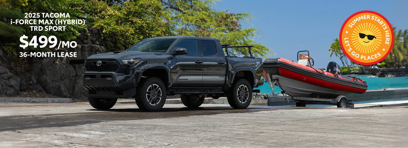 2025 Tacoma i-FORCE MAX (Hybrid) TRD Sport 4WD. Shop our $499/mo 36 month lease.