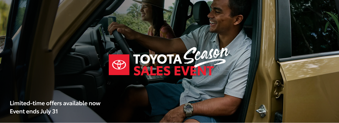 Our Toyota Season Sale Event is on now until the end of the month. Shop our special offers.